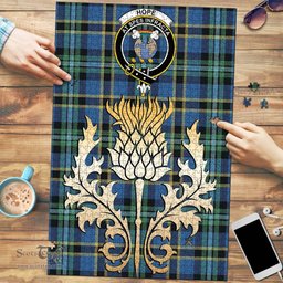 Scottish Hope Clan Tartan Puzzle - Thistle Gold Style Scottish Plaid Tartan Plaid