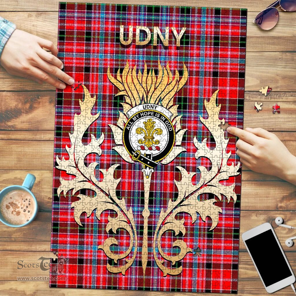 Scottish Udny Clan Tartan Puzzle - Thistle Scotland Style Scottish Plaid Tartan Plaid