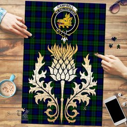 Scottish Campbell Modern Clan Tartan Puzzle - Thistle Gold Style Scottish Plaid Tartan Plaid