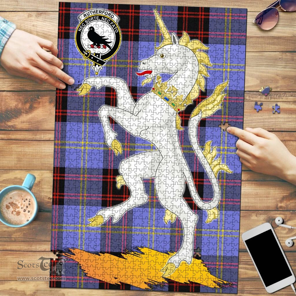 Scottish Rutherford Clan Tartan Puzzle - Unicorn Style Scottish Plaid Tartan Plaid