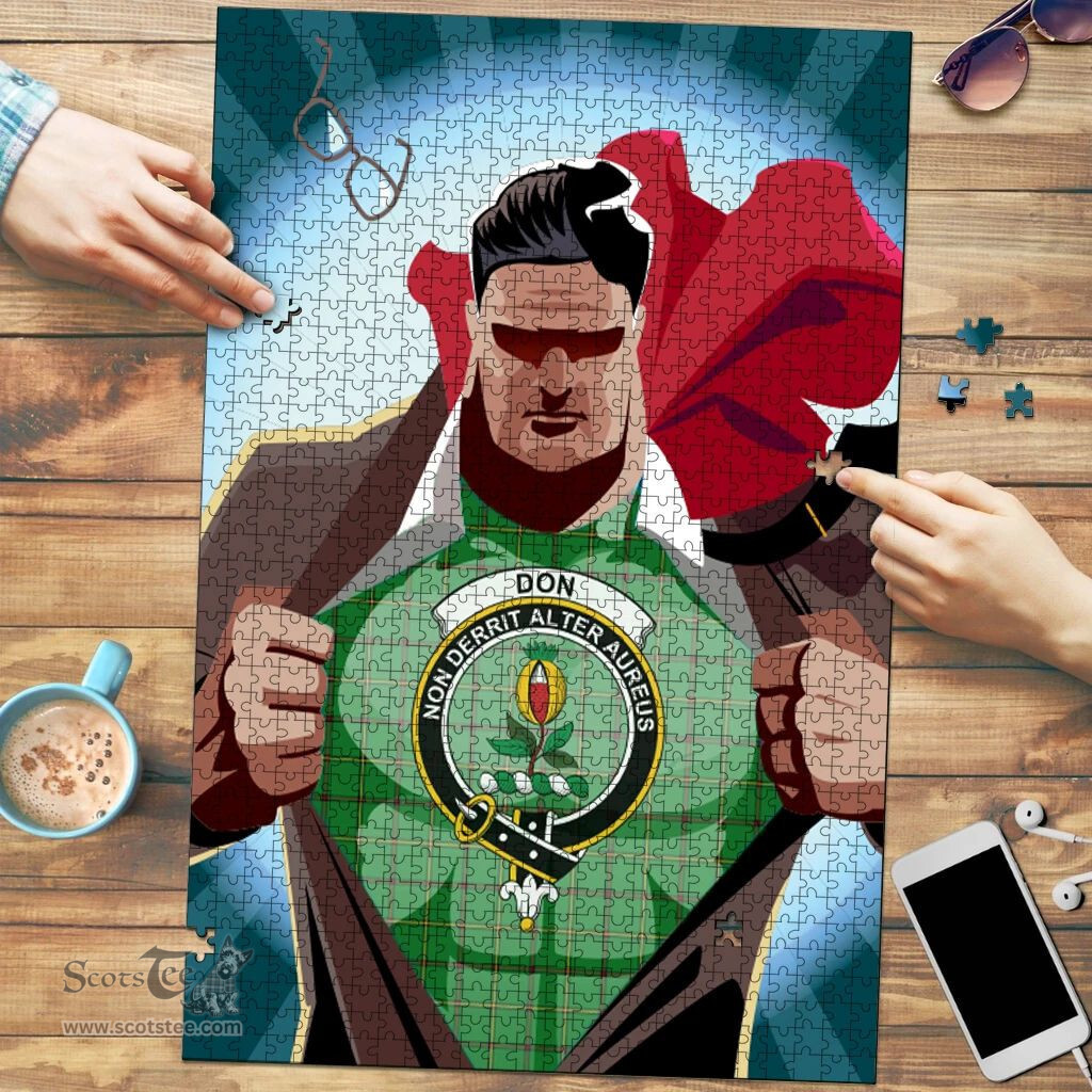 Scottish Don Clan Tartan Puzzle - Supper Hero Style Scottish Plaid Tartan Plaid