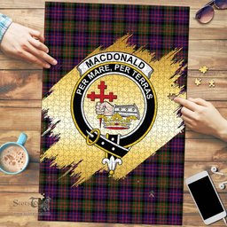 Scottish MacDonald Modern Clan Tartan Puzzle - Gold Style Scottish Plaid Tartan Plaid