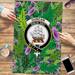 Scottish Duncan Ancient Clan Tartan Puzzle - Thistle Pattern Style Scottish Plaid Tartan Plaid