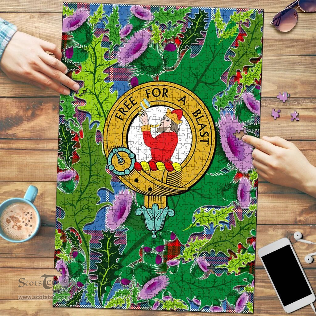 Scottish Pennycook Clan Tartan Puzzle - Thistle Pattern Style Scottish Plaid Tartan Plaid
