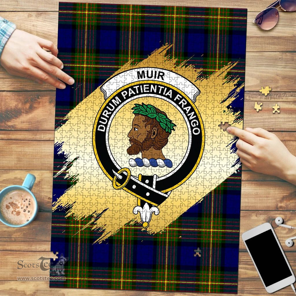 Scottish Muir Clan Tartan Puzzle - Gold Style Scottish Plaid Tartan Plaid