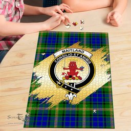 Scottish Maitland Clan Tartan Puzzle - Gold Style Scottish Plaid Tartan Plaid