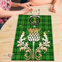 Scottish Galloway Clan Tartan Puzzle - Thistle Gold Style Scottish Plaid Tartan Plaid