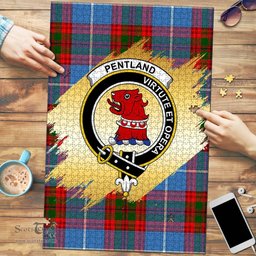 Scottish Pentland Clan Tartan Puzzle - Gold Style Scottish Plaid Tartan Plaid
