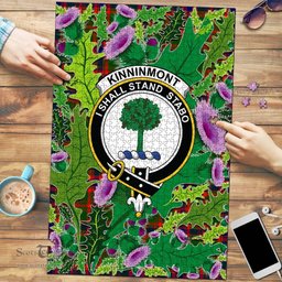 Scottish Kinninmont Clan Tartan Puzzle - Thistle Pattern Style Scottish Plaid Tartan Plaid