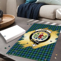 Scottish Lyon Clan Tartan Puzzle - Gold Style Scottish Plaid Tartan Plaid
