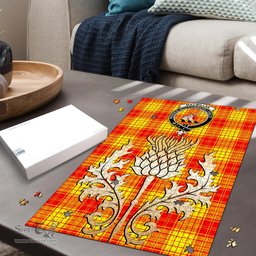 Scottish MacMillan Clan Tartan Puzzle - Thistle Gold Style Scottish Plaid Tartan Plaid