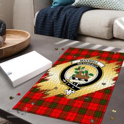 Scottish Maxwell Modern Clan Tartan Puzzle - Gold Style Scottish Plaid Tartan Plaid
