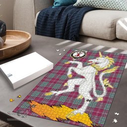 Scottish Crawford Ancient Clan Tartan Puzzle - Unicorn Style Scottish Plaid Tartan Plaid
