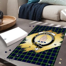 Scottish Lamont Modern Clan Tartan Puzzle - Gold Style Scottish Plaid Tartan Plaid