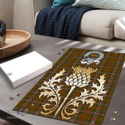 Scottish Scott Brown Modern Clan Tartan Puzzle - Thistle Gold Style Scottish Plaid Tartan Plaid
