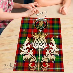 Scottish Fullerton Clan Tartan Puzzle - Thistle Gold Style Scottish Plaid Tartan Plaid