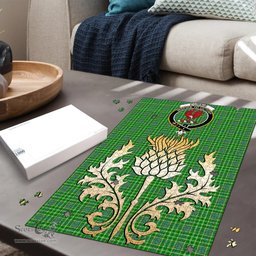 Scottish Currie Clan Tartan Puzzle - Thistle Gold Style Scottish Plaid Tartan Plaid