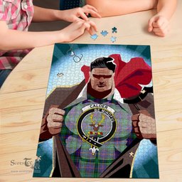 Scottish Calder Modern Clan Tartan Puzzle - Supper Hero Style Scottish Plaid Tartan Plaid