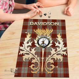 Scottish Davidson Dress Dancers Clan Tartan Puzzle - Thistle Scotland Style Scottish Plaid Tartan Plaid