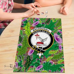 Scottish MacDougall Ancient Clan Tartan Puzzle - Thistle Pattern Style Scottish Plaid Tartan Plaid