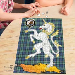 Scottish Leslie Hunting Ancient Clan Tartan Puzzle - Unicorn Style Scottish Plaid Tartan Plaid