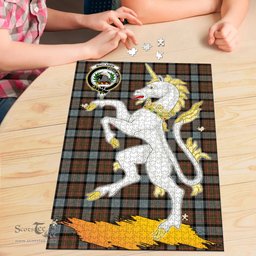 Scottish MacLaren Weathered Clan Tartan Puzzle - Unicorn Style Scottish Plaid Tartan Plaid