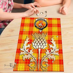 Scottish MacMillan Clan Tartan Puzzle - Thistle Gold Style Scottish Plaid Tartan Plaid