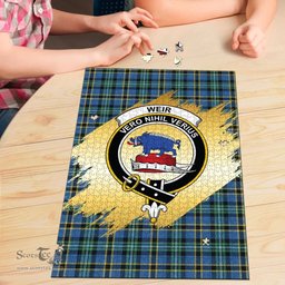 Scottish Weir Ancient Clan Tartan Puzzle - Gold Style Scottish Plaid Tartan Plaid