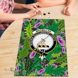 Scottish MacMillan Hunting Modern Clan Tartan Puzzle - Thistle Pattern Style Scottish Plaid Tartan Plaid