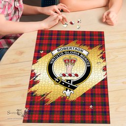 Scottish Robertson Modern Clan Tartan Puzzle - Gold Style Scottish Plaid Tartan Plaid
