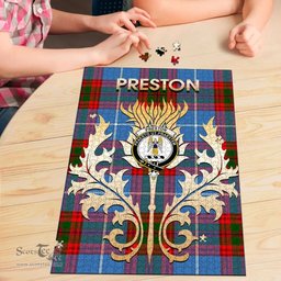 Scottish Preston Clan Tartan Puzzle - Thistle Scotland Style Scottish Plaid Tartan Plaid