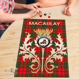 Scottish MacAulay Modern Clan Tartan Puzzle - Thistle Scotland Style Scottish Plaid Tartan Plaid