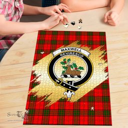 Scottish Maxwell Modern Clan Tartan Puzzle - Gold Style Scottish Plaid Tartan Plaid