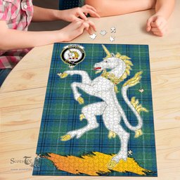 Scottish Oliphant Ancient Clan Tartan Puzzle - Unicorn Style Scottish Plaid Tartan Plaid
