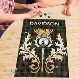 Scottish Davidson Tulloch Dress Clan Tartan Puzzle - Thistle Scotland Style Scottish Plaid Tartan Plaid