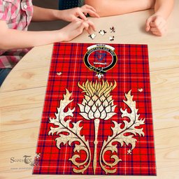 Scottish Rose Modern Clan Tartan Puzzle - Thistle Gold Style Scottish Plaid Tartan Plaid