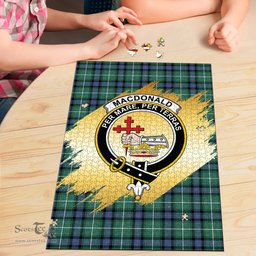 Scottish MacDonald of the Isles Hunting Ancient Clan Tartan Puzzle - Gold Style Scottish Plaid Tartan Plaid