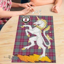 Scottish Crawford Ancient Clan Tartan Puzzle - Unicorn Style Scottish Plaid Tartan Plaid