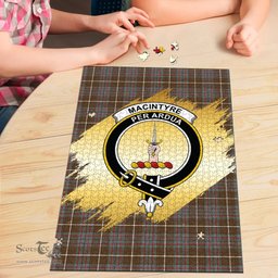 Scottish MacIntyre Hunting Weathered Clan Tartan Puzzle - Gold Style Scottish Plaid Tartan Plaid