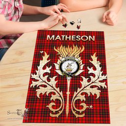 Scottish Matheson Modern Clan Tartan Puzzle - Thistle Scotland Style Scottish Plaid Tartan Plaid