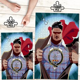 Scottish Elliot Modern Clan Tartan Puzzle - Supper Hero Style Scottish Plaid Tartan Plaid