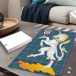 Scottish Pitcairn Hunting Clan Tartan Puzzle - Unicorn Style Scottish Plaid Tartan Plaid