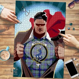 Scottish Arbuthnot Modern Clan Tartan Puzzle - Supper Hero Style Scottish Plaid Tartan Plaid