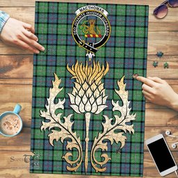 Scottish MacThomas Ancient Clan Tartan Puzzle - Thistle Gold Style Scottish Plaid Tartan Plaid