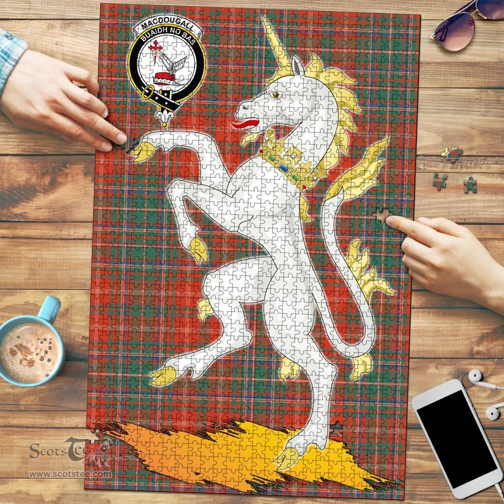 Scottish MacDougall Ancient Clan Tartan Puzzle - Unicorn Style Scottish Plaid Tartan Plaid