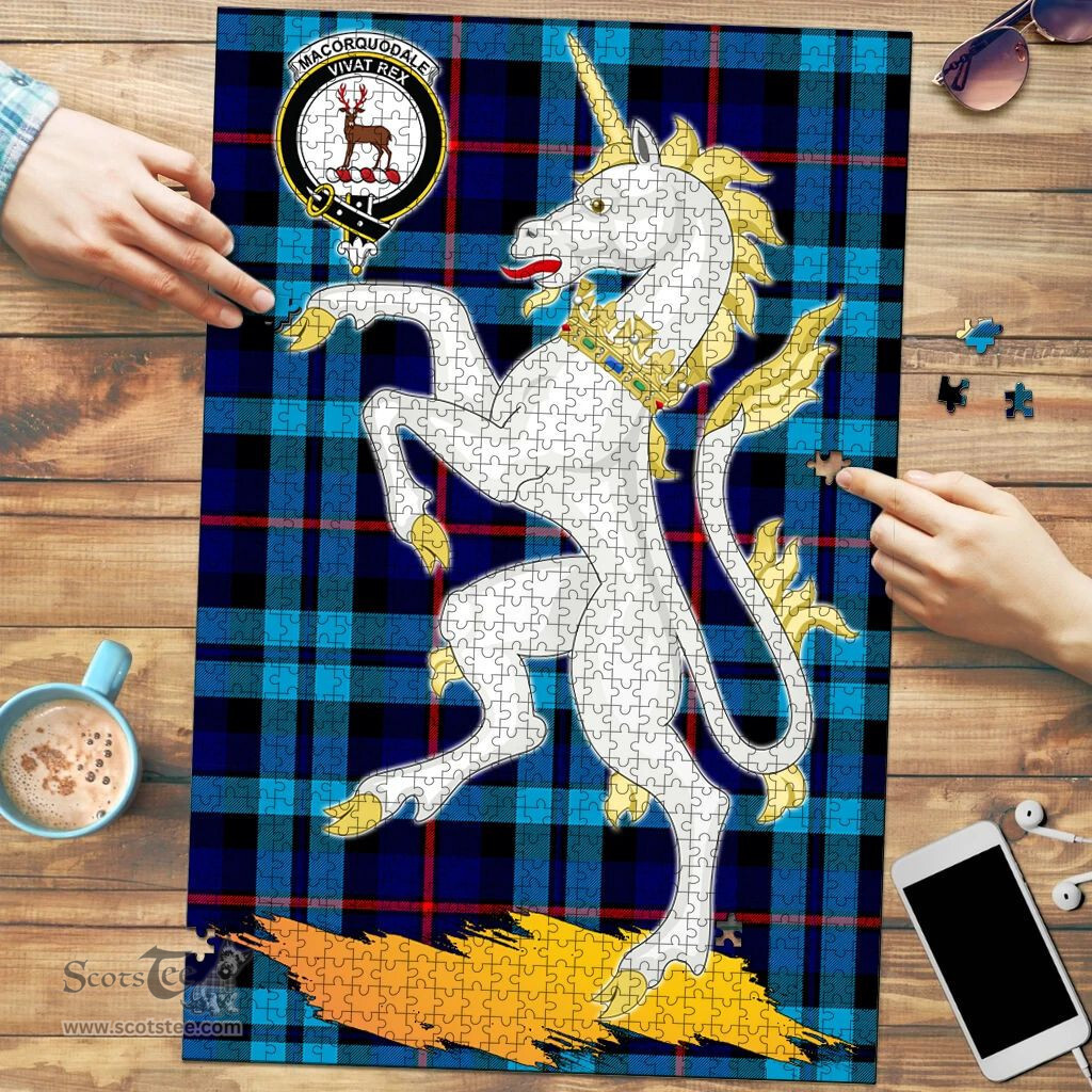 Scottish MacCorquodale Clan Tartan Puzzle - Unicorn Style Scottish Plaid Tartan Plaid