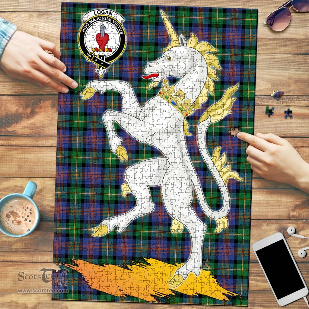 Scottish Logan Ancient Clan Tartan Puzzle - Unicorn Style Scottish Plaid Tartan Plaid
