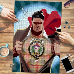 Scottish Buchanan Old Set Weathered Clan Tartan Puzzle - Supper Hero Style Scottish Plaid Tartan Plaid