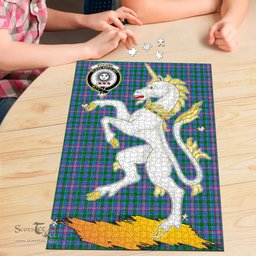Scottish Pitcairn Hunting Clan Tartan Puzzle - Unicorn Style Scottish Plaid Tartan Plaid