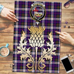 Scottish MacDonald Dress Modern Clan Tartan Puzzle - Thistle Gold Style Scottish Plaid Tartan Plaid